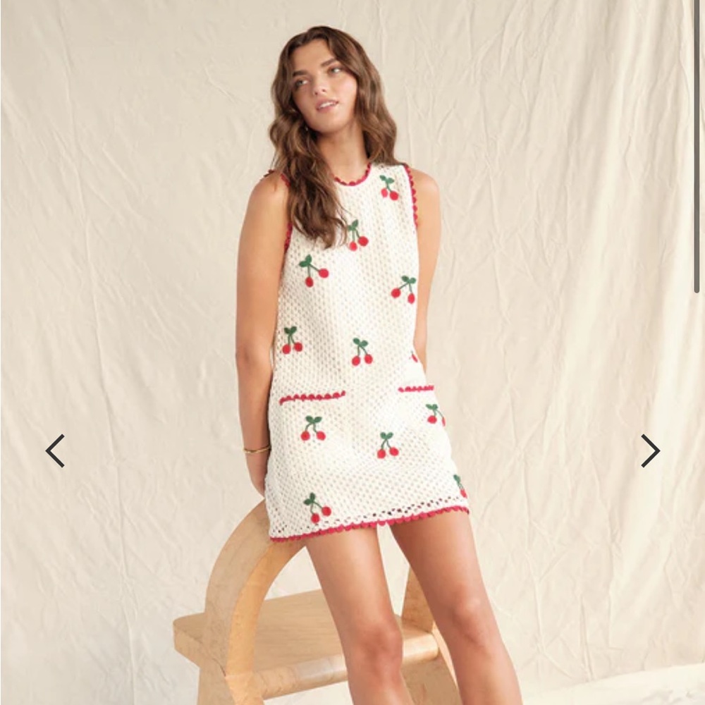 SAYLOR White Cherry Embroidered Dress